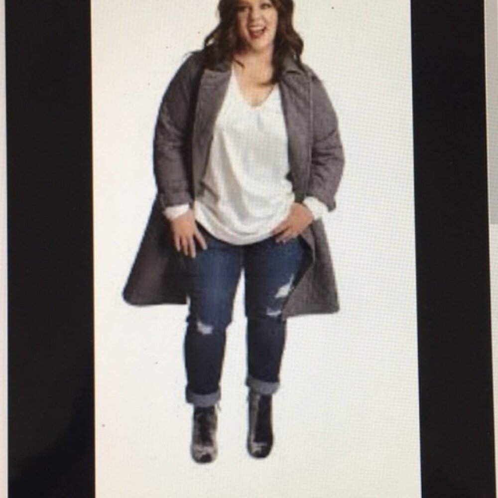 Seven7 Melissa McCarthy Slimming Distressed Straight Leg Jeans Size 12 #2081